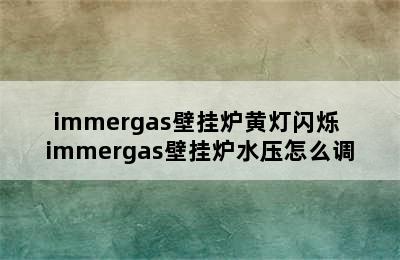 immergas壁挂炉黄灯闪烁 immergas壁挂炉水压怎么调